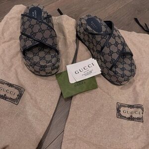 Gucci Monogram Slide Sandals